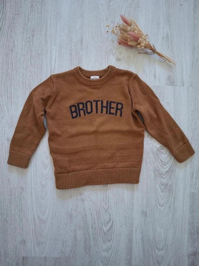 🤎 Trui jongen bruin "Brother" Tape à l'oeil/TAO – 4 jaar 🤎 – photo 2